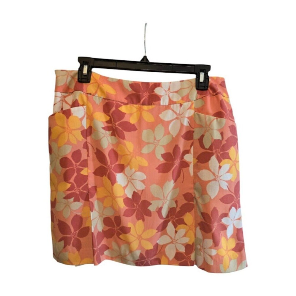 Floral print skort Tehama orange multi size 10 outdoor golf tennis